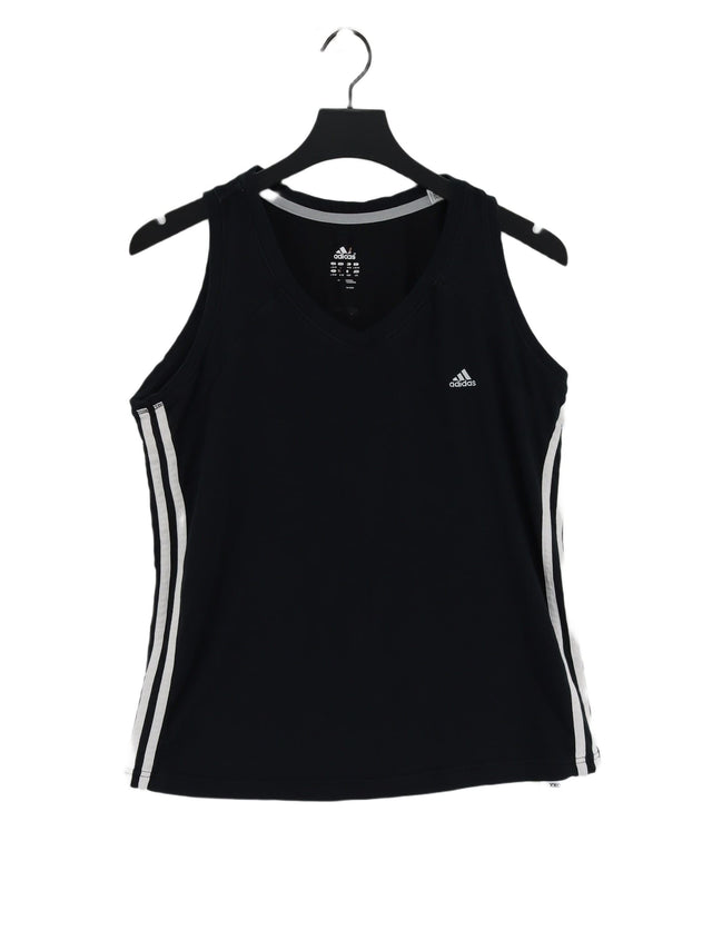 Adidas Women's T-Shirt UK 16 Black Cotton with Polyester