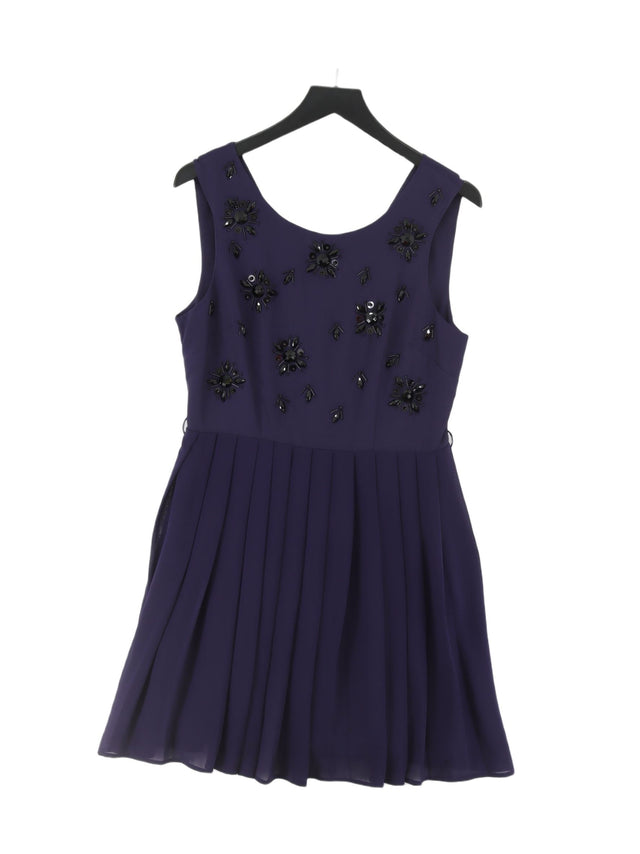 Next Women's Mini Dress UK 14 Purple 100% Polyester