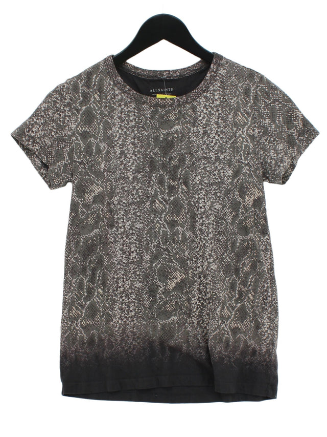 AllSaints Women's T-Shirt S Grey 100% Cotton