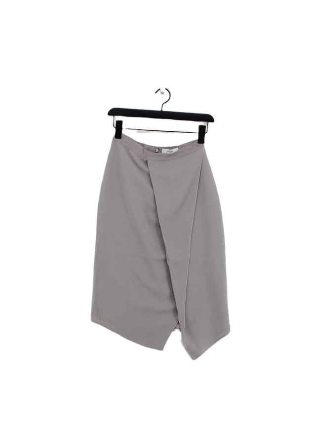Reiss Women's Midi Skirt UK 6 Grey 100% Polyester