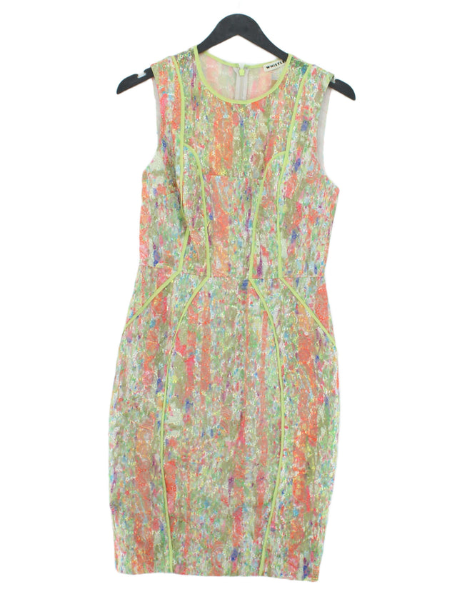 Whistles Women's Midi Dress UK 6 Multi Polyester with Elastane, Nylon, Silk