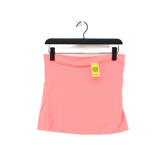 Next Women's Top UK 12 Pink Polyester with Cotton, Elastane