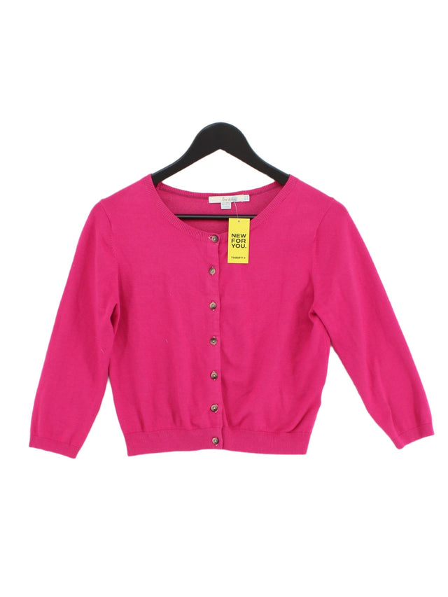 Boden Women's Cardigan UK 12 Pink Cotton with Elastane, Nylon
