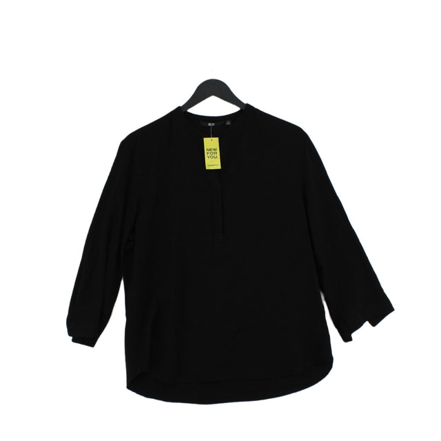 Uniqlo Women's Shirt M Black Viscose with Polyester