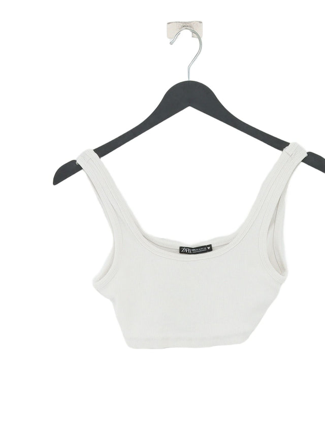 Zara Women's Top M White Cotton with Elastane