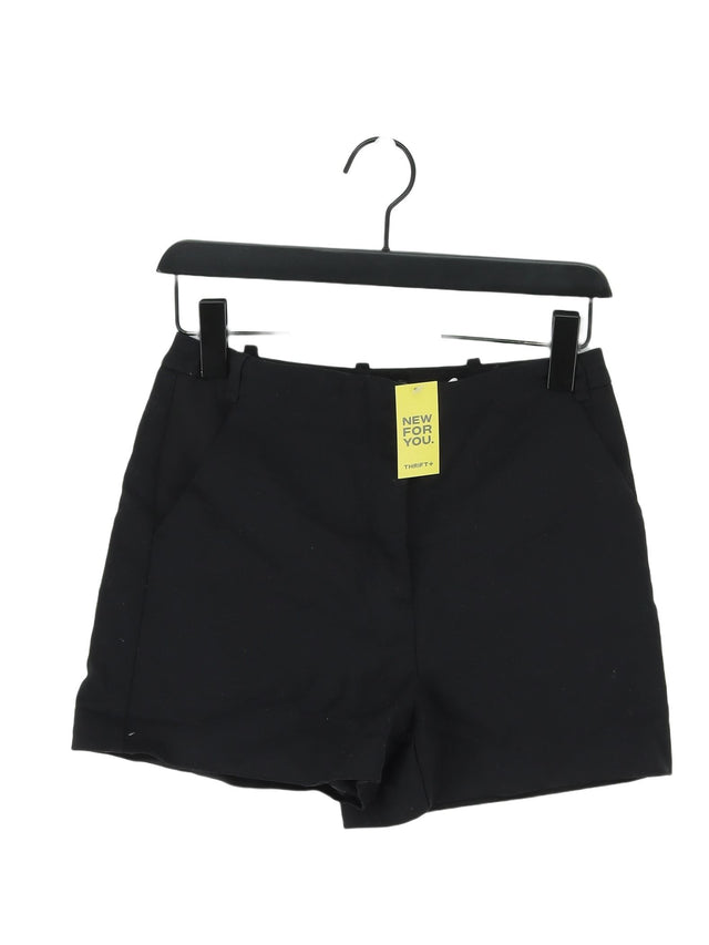 Zara Women's Shorts S Black Cotton with Elastane, Polyester