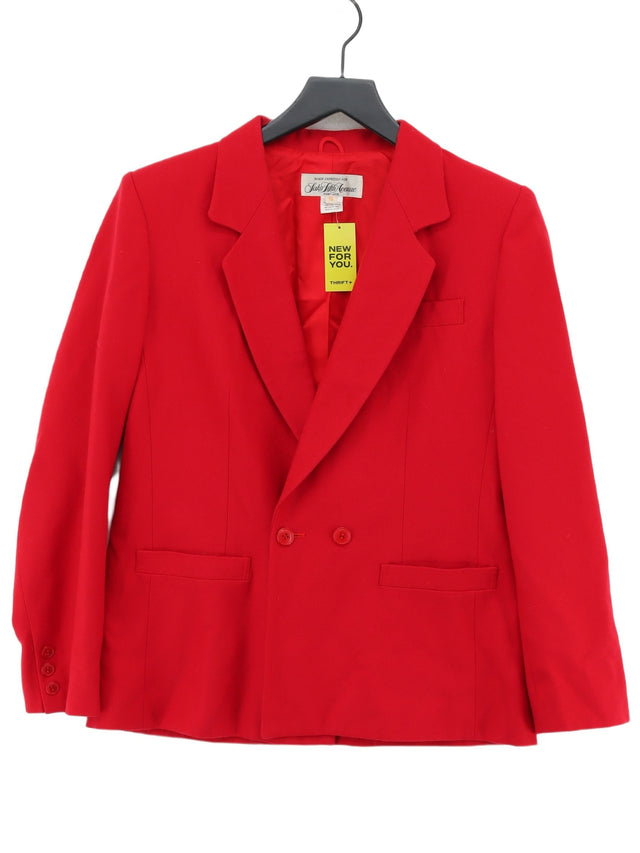 Saks Fifth Avenue Women's Blazer UK 12 Red 100% Wool