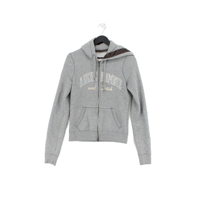 Abercrombie & Fitch Women's Hoodie M Grey Cotton with Polyester