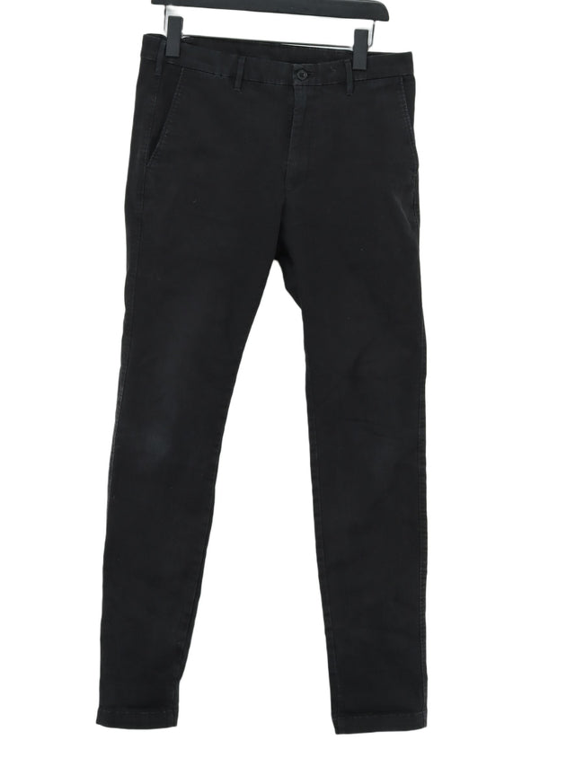 Uniqlo Men's Suit Trousers W 32 in Black Cotton with Elastane