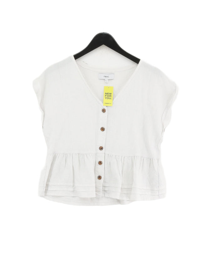 Next Women's Top UK 6 White Viscose with Linen