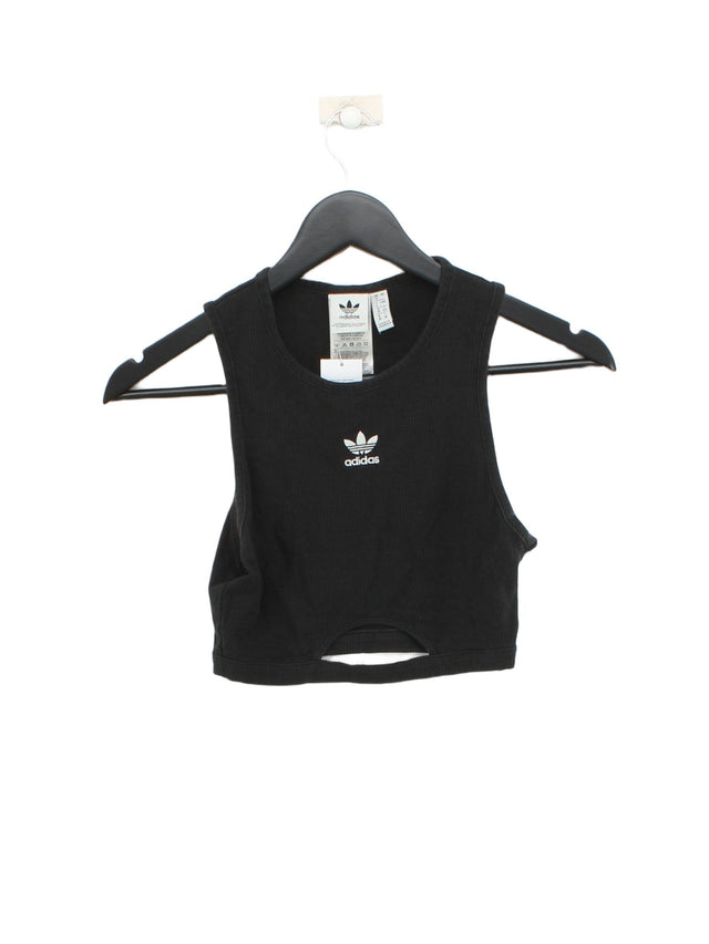 Adidas Women's Top UK 4 Black Cotton with Elastane, Viscose