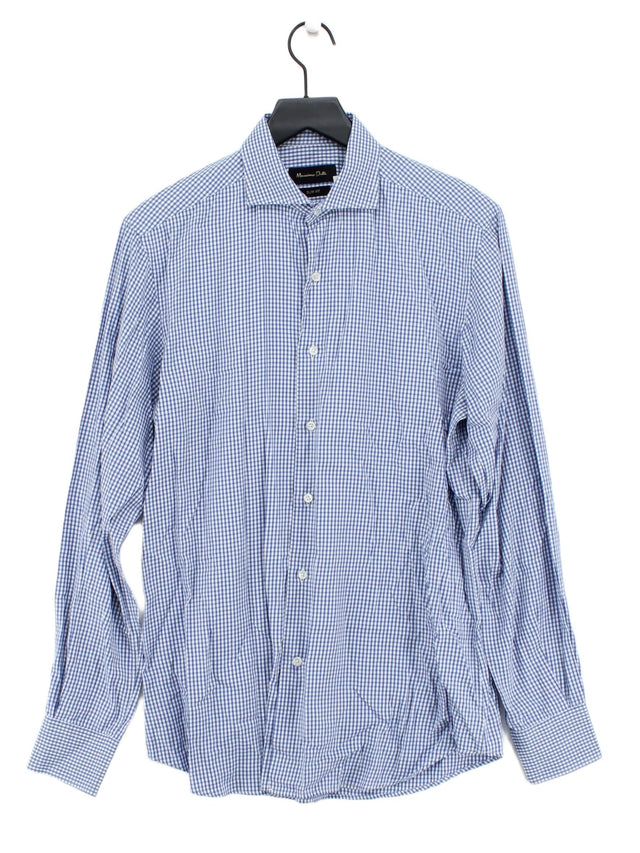 Massimo Dutti Men's Shirt Collar: 16 in Blue 100% Other