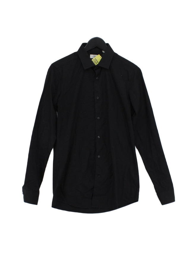 Next Men's Shirt Chest: 38 in Black Polyester with Cotton