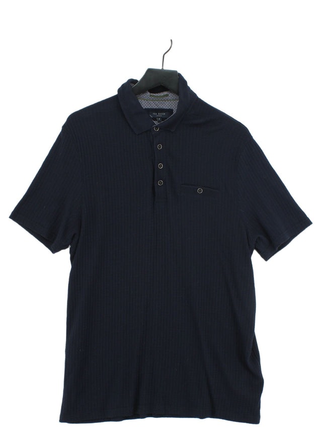 Ted Baker Men's Polo Chest: 44 in Blue Cotton with Lyocell Modal