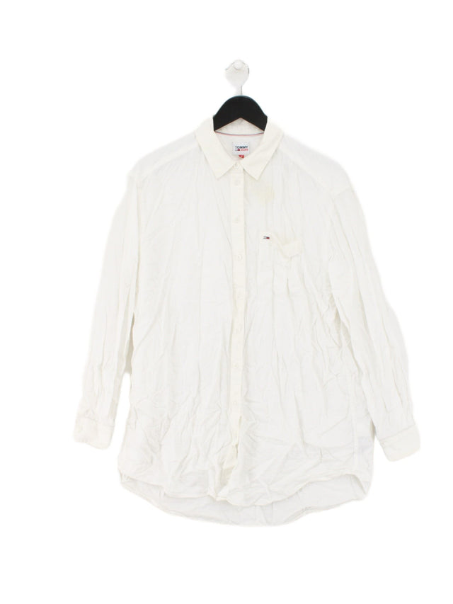 Tommy Jeans Men's Shirt M White Linen with Viscose