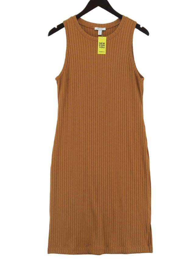 Nine West Women's Midi Dress L Brown Polyester with Rayon, Spandex