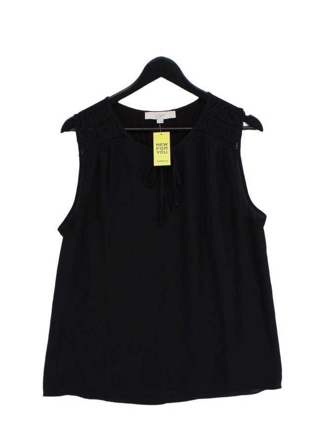 Loft Women's Top L Black Rayon with Polyester