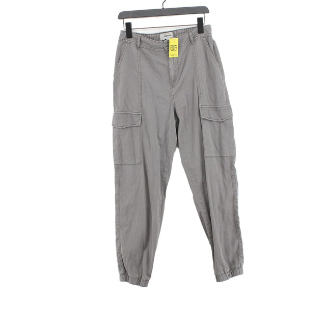 New Look Women's Trousers UK 12 Grey 100% Cotton