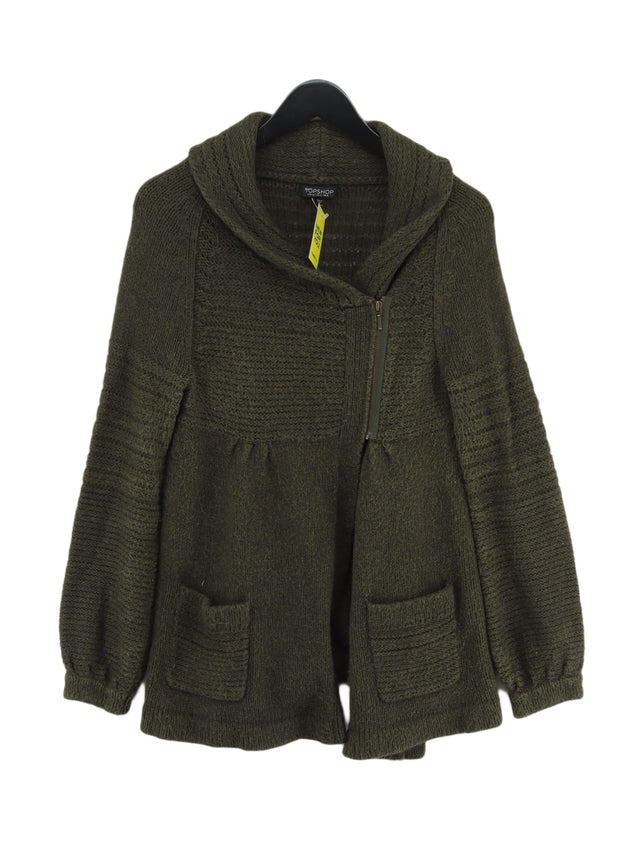 Topshop Women's Cardigan UK 8 Green Acrylic with Other