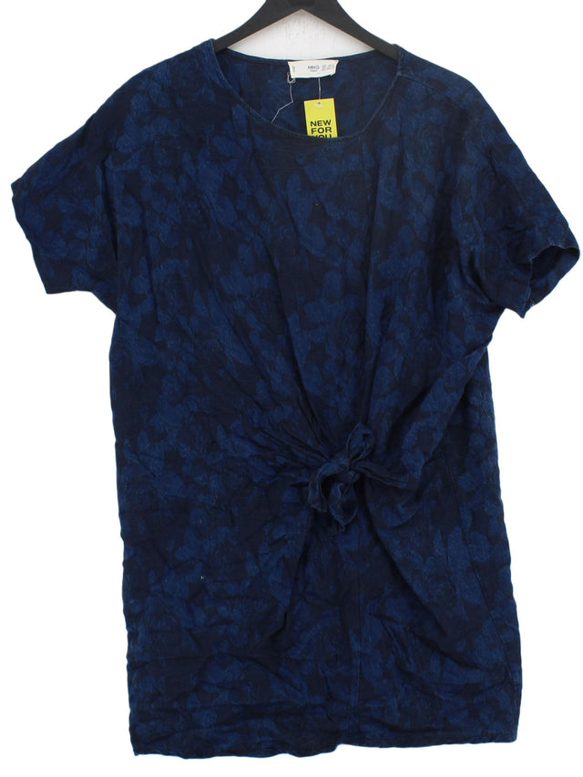 MNG Women's Midi Dress XS Blue 100% Lyocell Modal