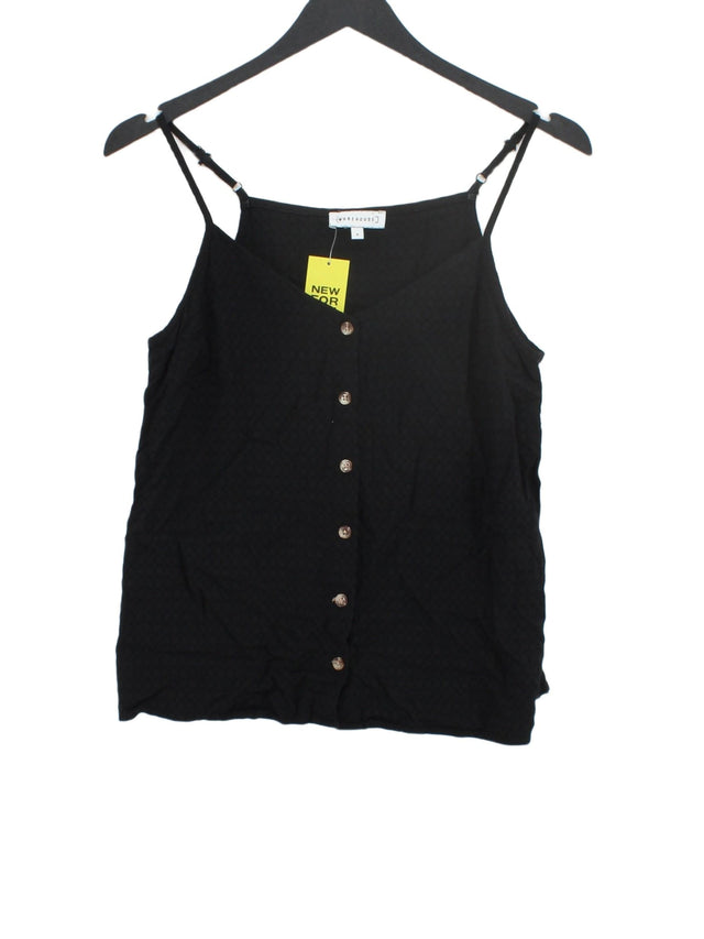 Warehouse Women's T-Shirt UK 8 Black 100% Viscose