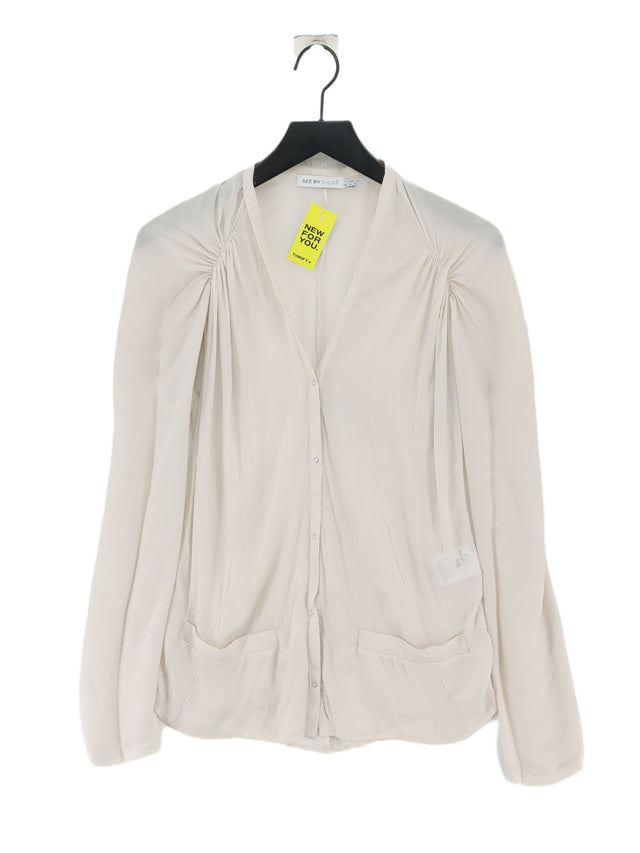 See By Chloé Women's Blouse UK 10 Cream 100% Polyester