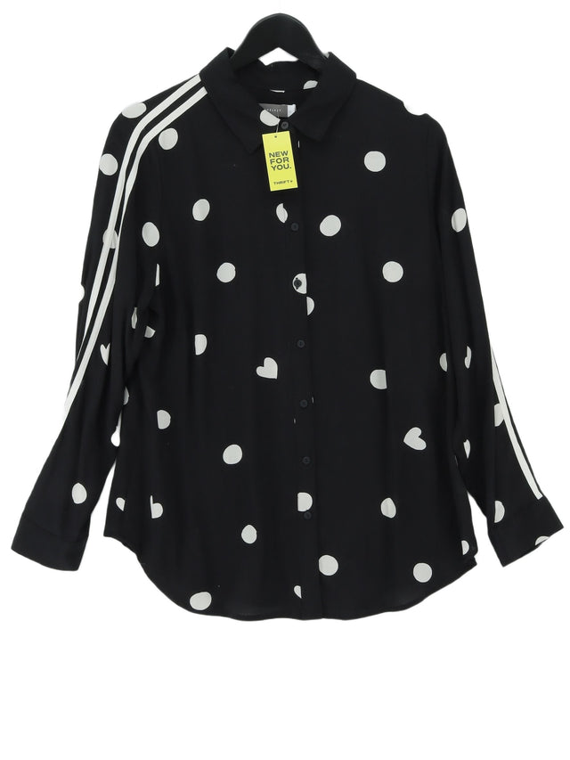 Mint Velvet Women's Shirt UK 14 Black Viscose with Rayon