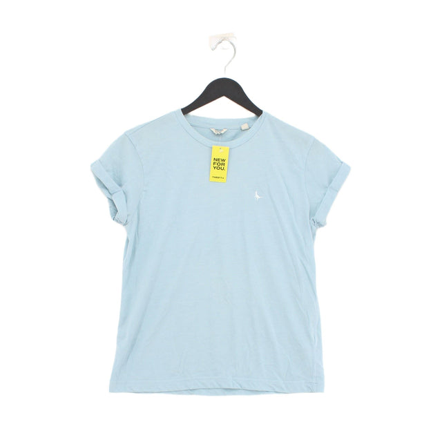 Jack Wills Women's T-Shirt UK 6 Blue Cotton with Polyester