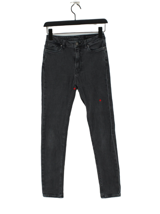 AllSaints Women's Jeans W 28 in Grey Cotton with Elastane