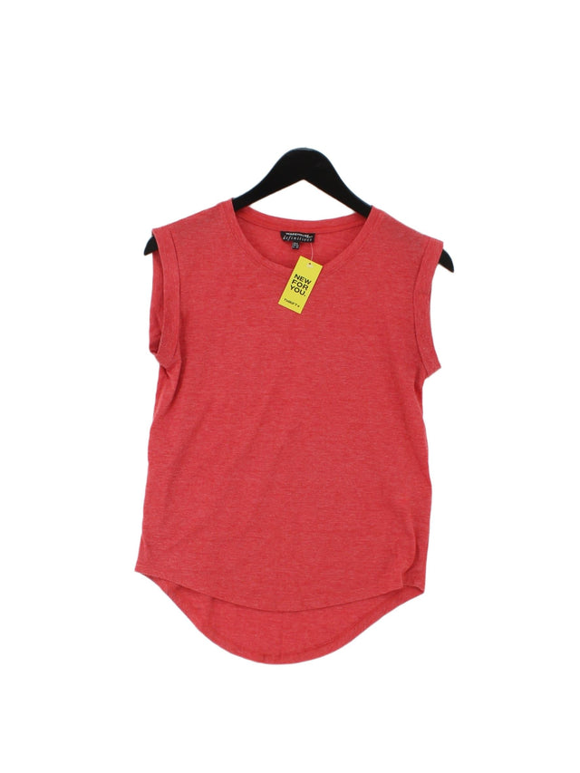 Warehouse Women's T-Shirt UK 8 Red Polyester with Cotton