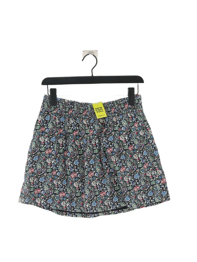 Jack Wills Women's Midi Skirt UK 8 Black 100% Cotton