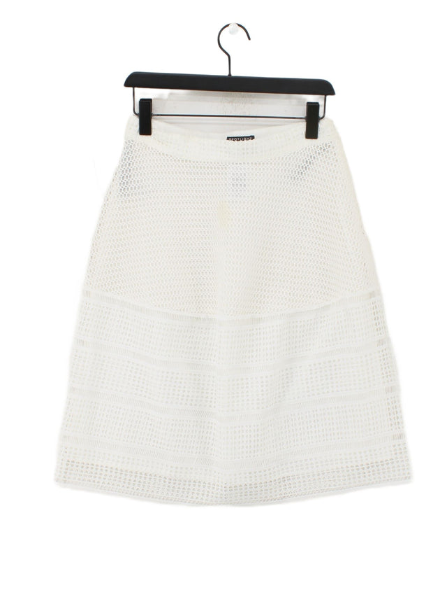 Spotlight Women's Midi Skirt UK 12 White Polyester with Cotton