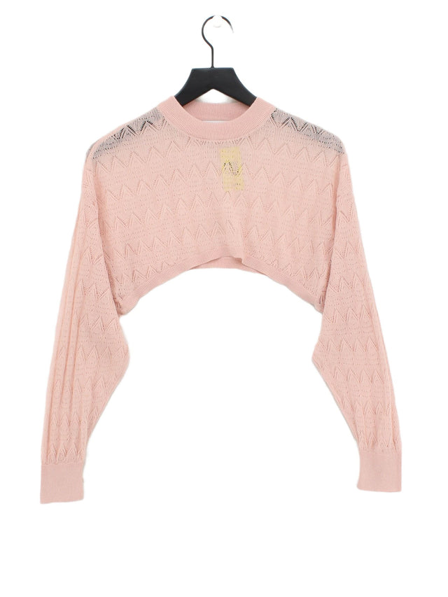 Zara Women's Jumper M Pink Viscose with Polyester