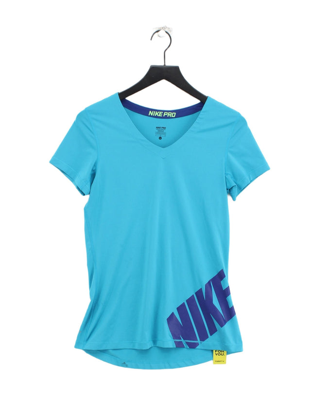 Nike Women's T-Shirt L Blue Polyester with Elastane