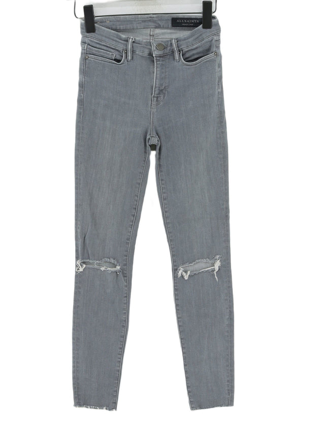 AllSaints Women's Jeans W 26 in Grey Cotton with Elastane