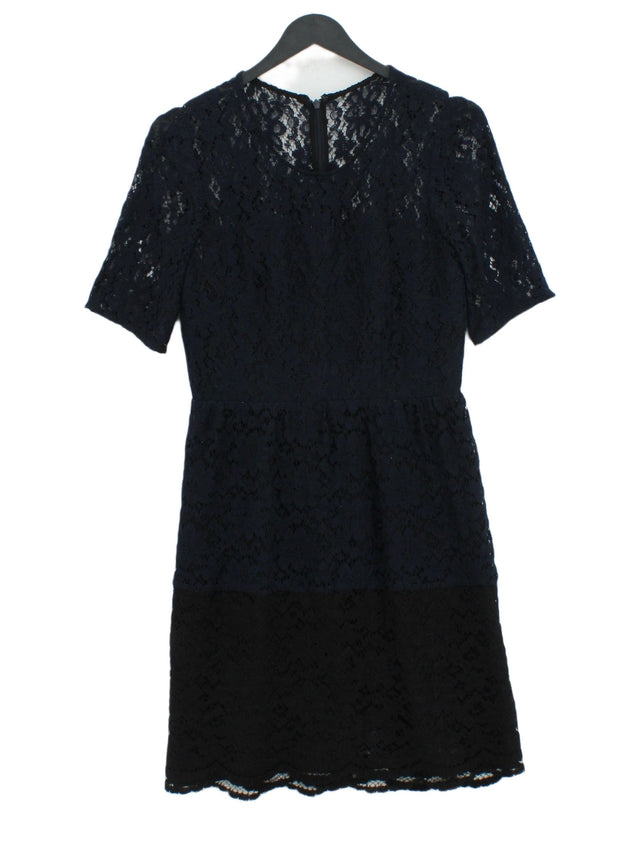 Whistles Women's Midi Dress UK 8 Blue Viscose with Nylon, Polyester