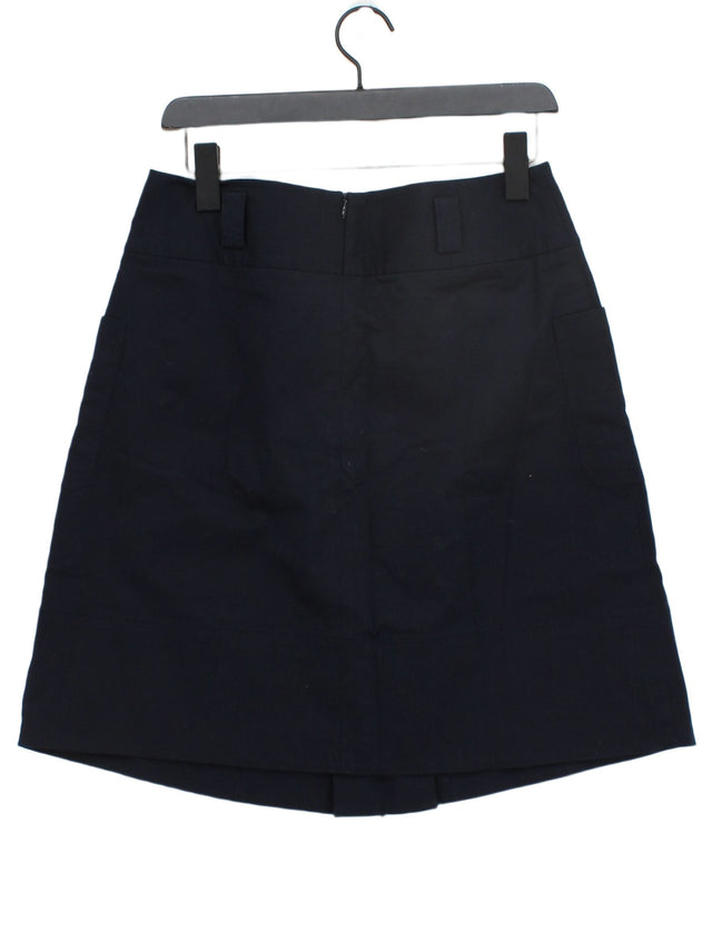 Hobbs Women's Midi Skirt UK 12 Blue 100% Cotton