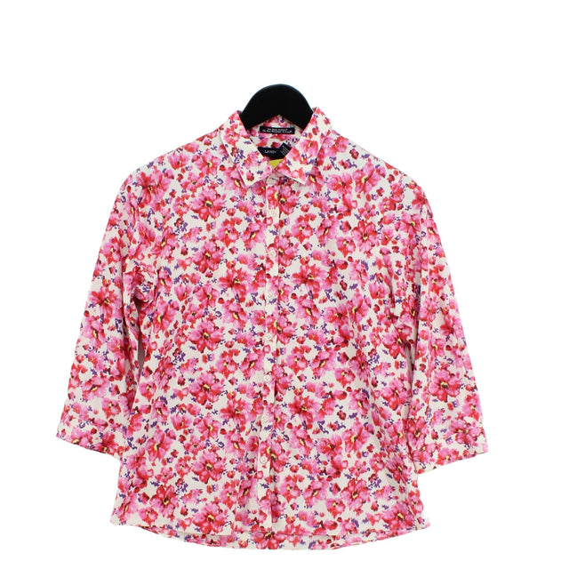 Lands End Women's Shirt UK 10 Pink 100% Cotton