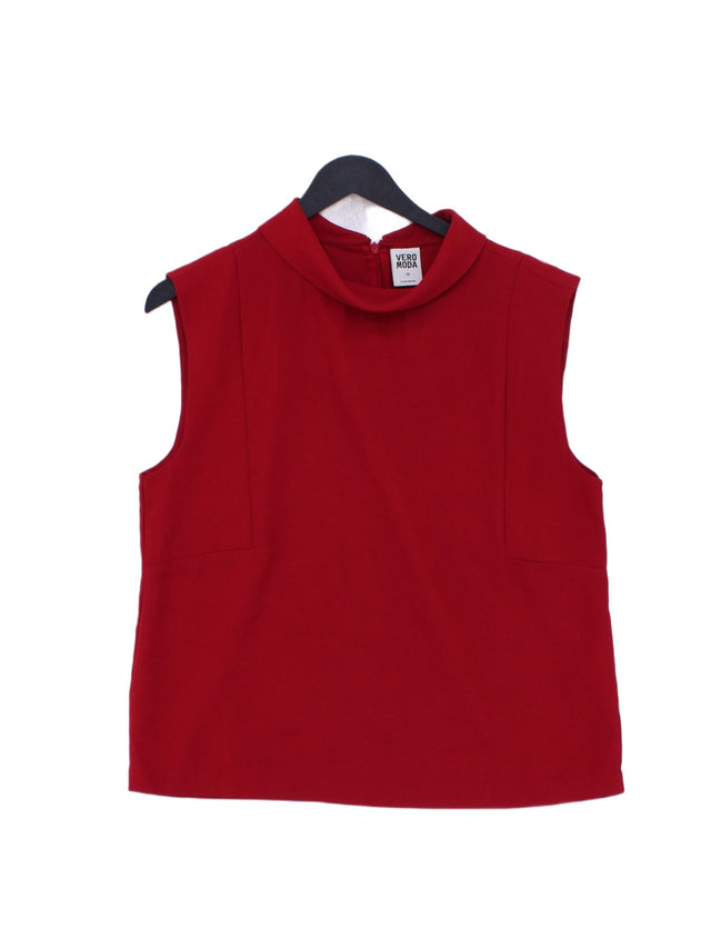 Vero Moda Women's Top UK 10 Red 100% Polyester