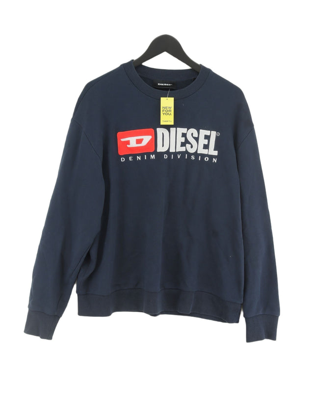 Diesel Men's Jumper L Blue 100% Cotton