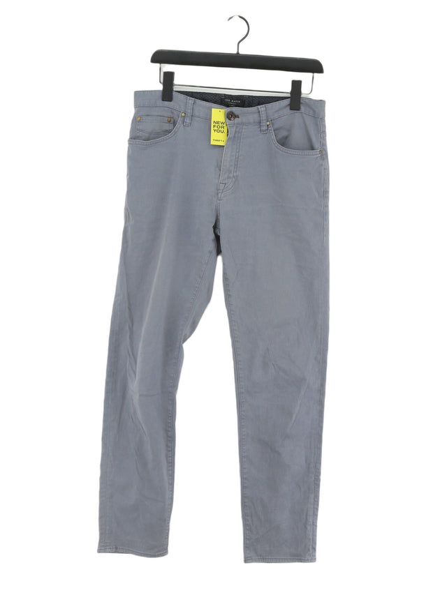 Ted Baker Men's Trousers W 32 in Grey Cotton with Elastane