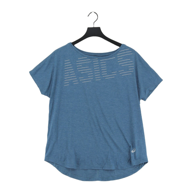 Asics Men's T-Shirt XL Blue Polyester with Viscose