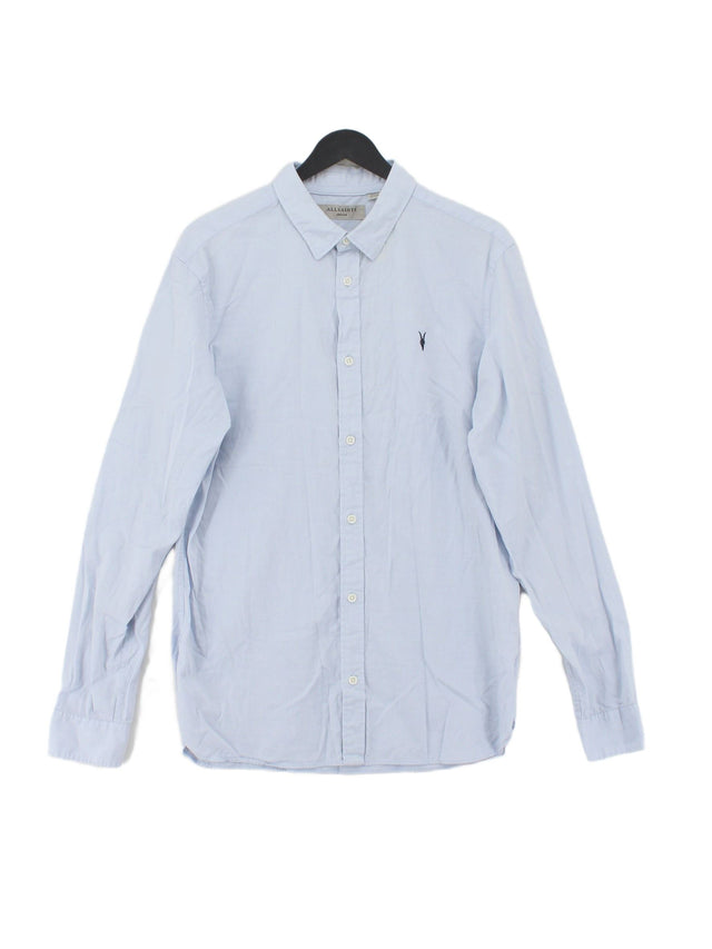 AllSaints Men's Shirt M Blue 100% Cotton