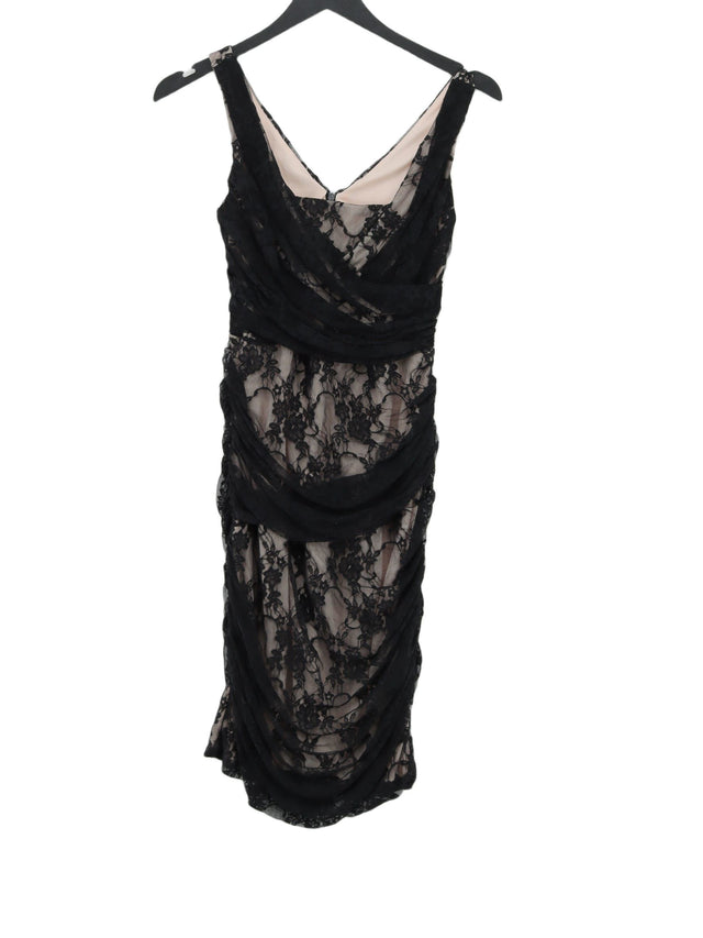 Phase Eight Women's Midi Dress UK 8 Black Nylon with Elastane, Polyester