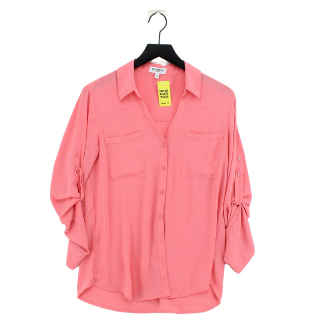 Express Women's Shirt L Pink 100% Polyester