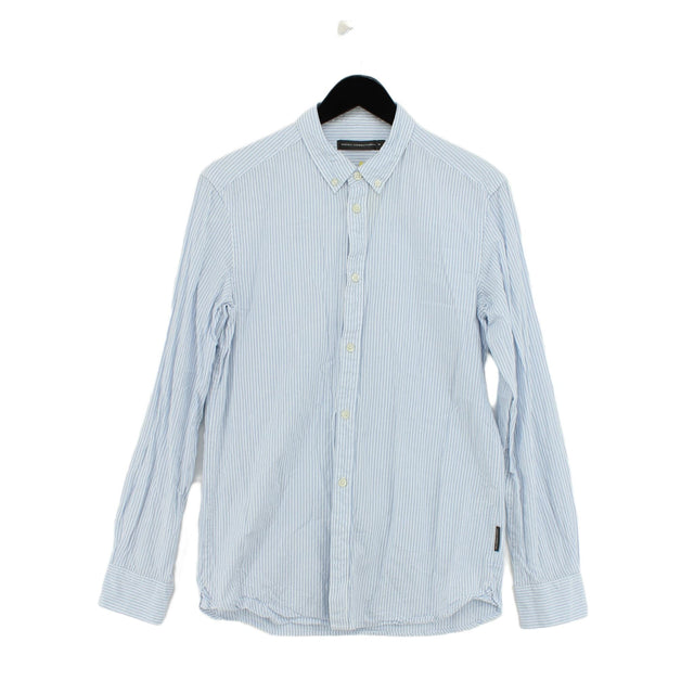 French Connection Men's Shirt M Blue 100% Cotton