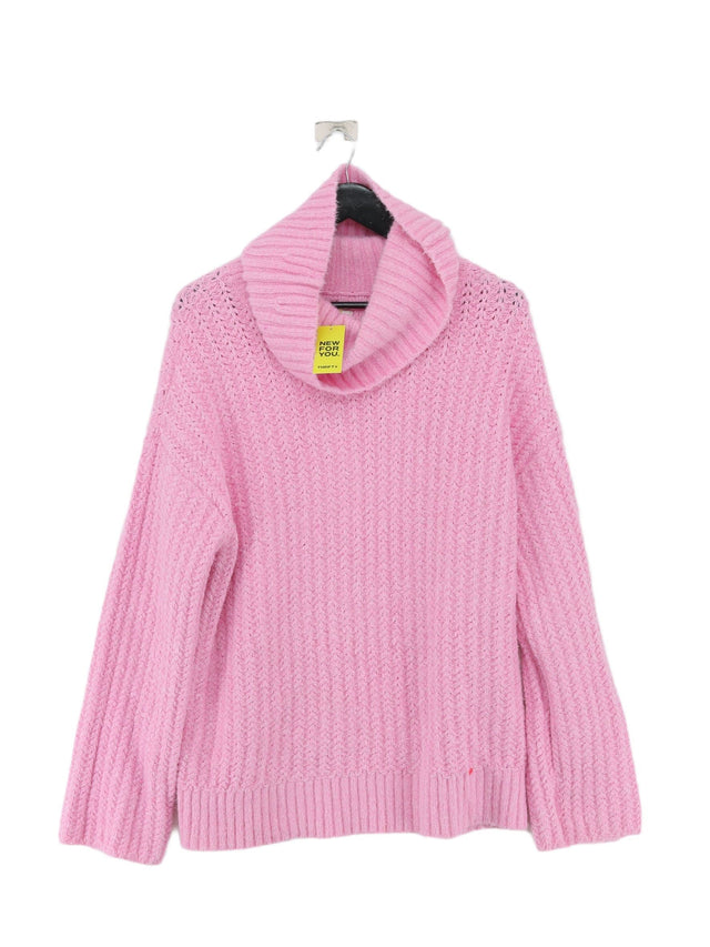 Maeve Women's Jumper L Pink Cotton with Acrylic, Elastane, Nylon, Polyester