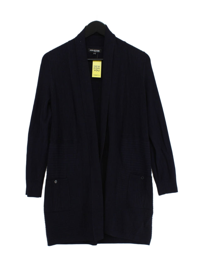 The Collection Women's Cardigan UK 10 Blue Viscose with Nylon