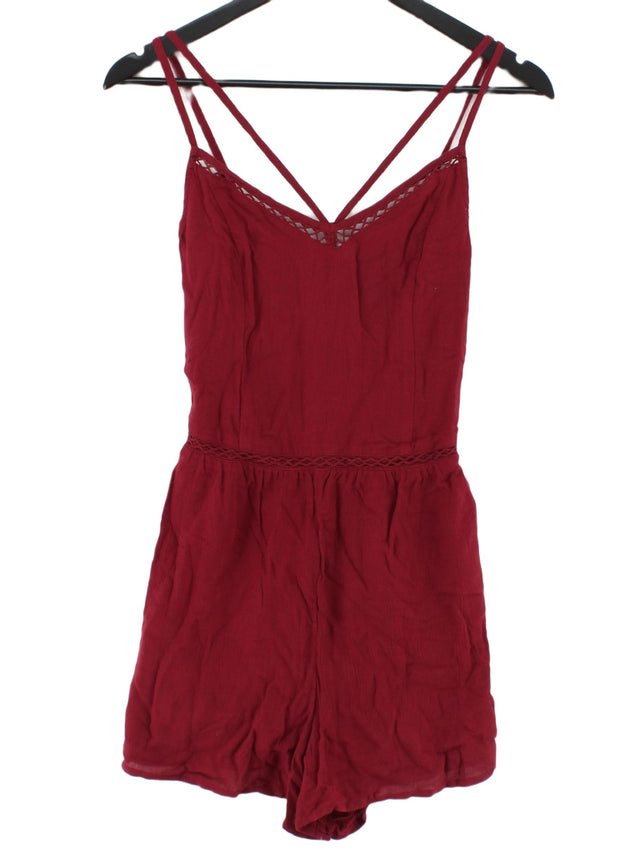 Hollister Women's Playsuit XS Red 100% Viscose