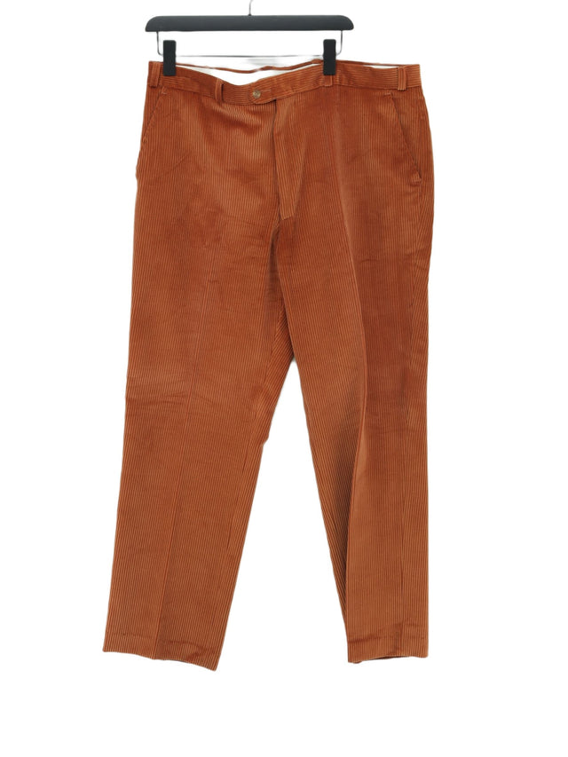 Gurteen Men's Suit Trousers W 40 in Tan Cotton with Elastane, Polyamide